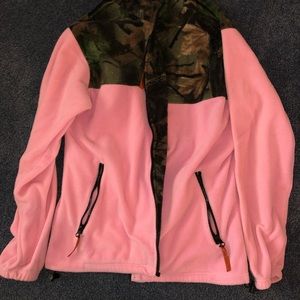 Pink and camo zip up